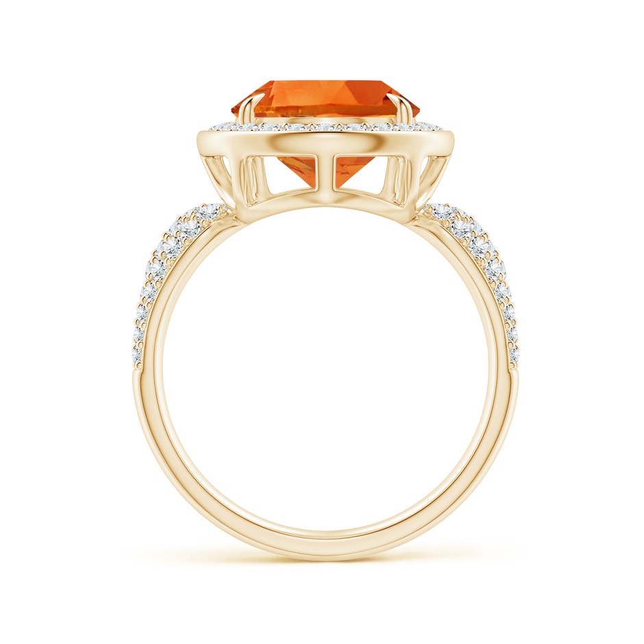 15x10mm AAAA Claw-Set Pear Citrine Cocktail Halo Ring with Diamonds in Yellow Gold side 1