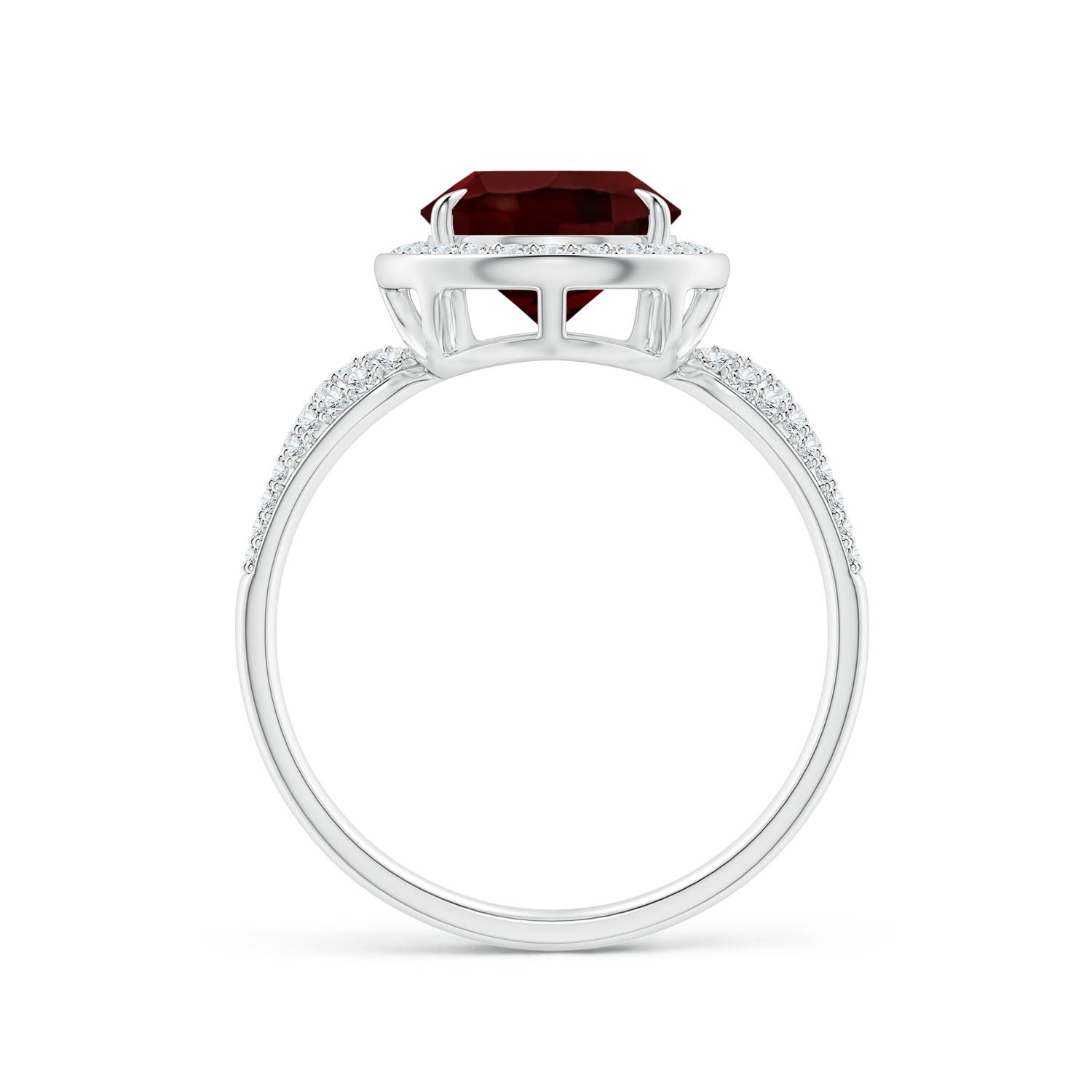 AA - Garnet / 3.97 CT / 14 KT White Gold