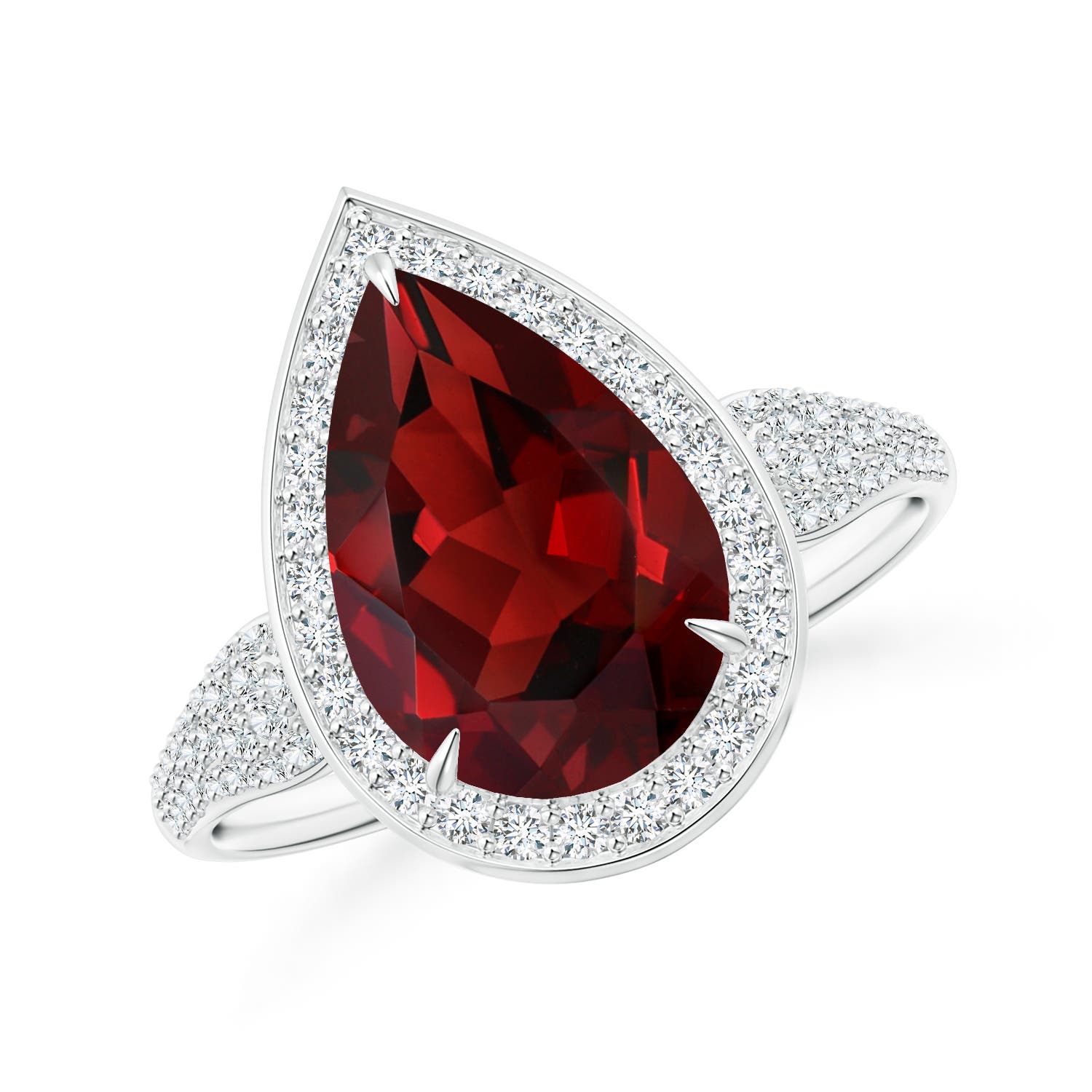 AAAA - Garnet / 3.97 CT / 14 KT White Gold