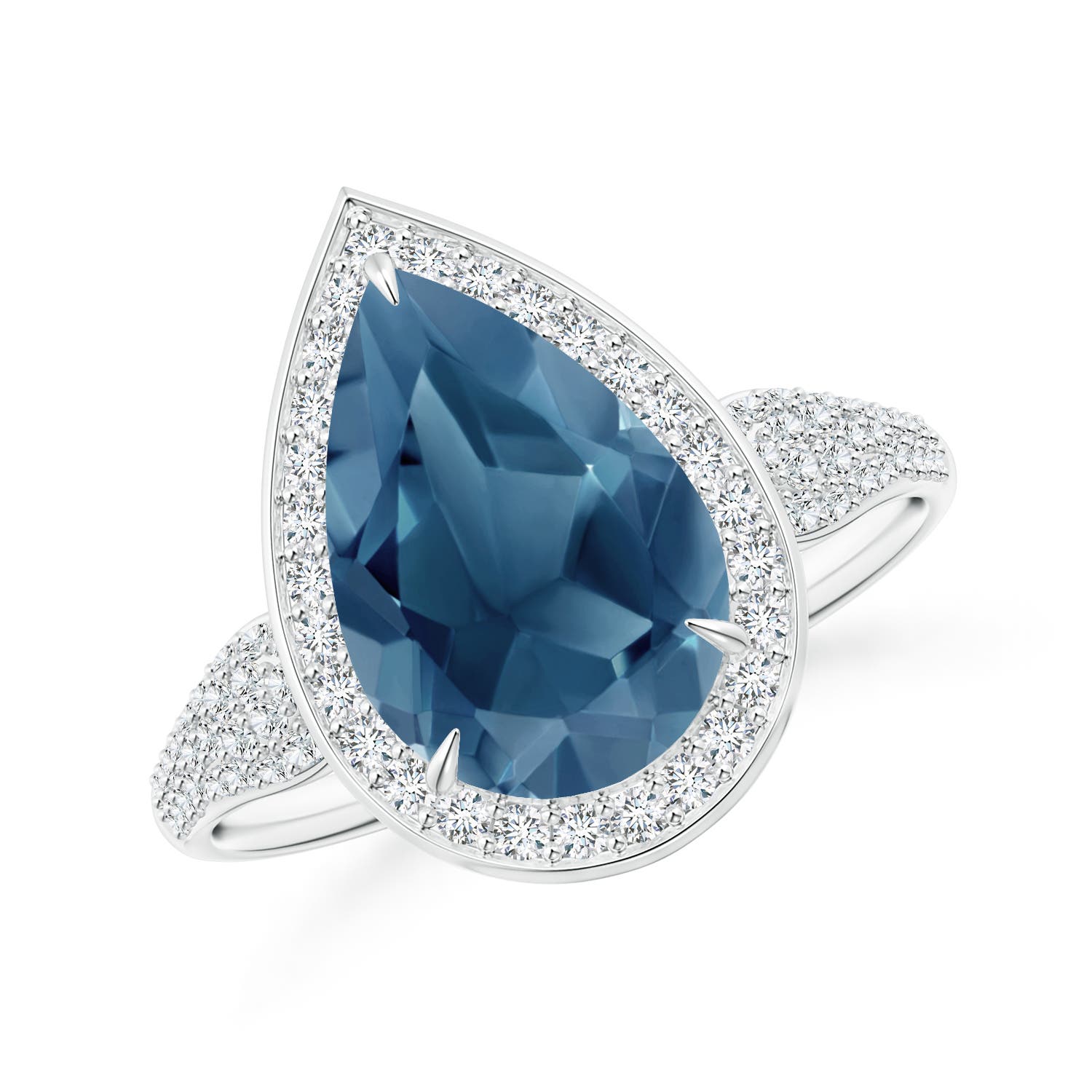 A - London Blue Topaz / 4.27 CT / 14 KT White Gold