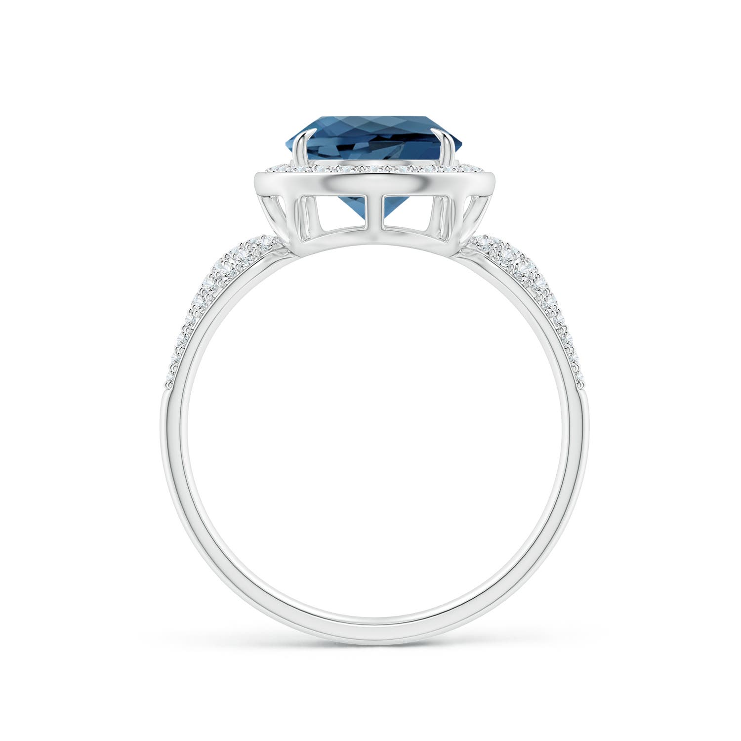 A - London Blue Topaz / 4.27 CT / 14 KT White Gold