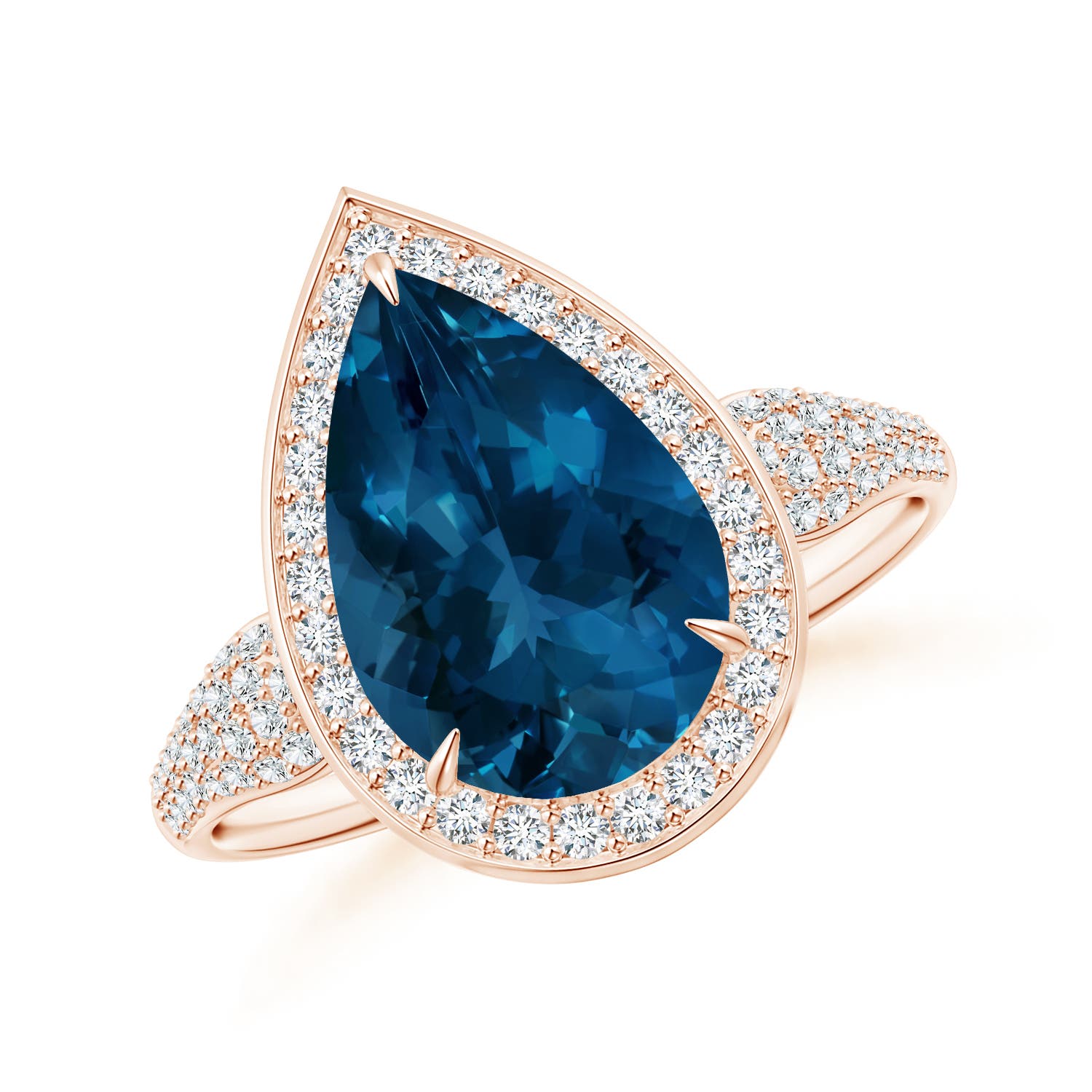 AAA - London Blue Topaz / 4.27 CT / 14 KT Rose Gold