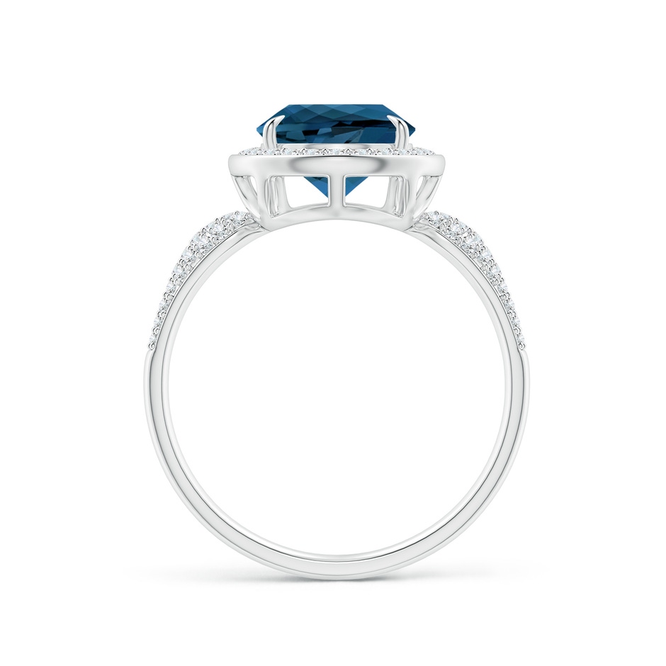 12x8mm AAA Claw-Set Pear London Blue Topaz Halo Ring with Diamonds in White Gold side 1