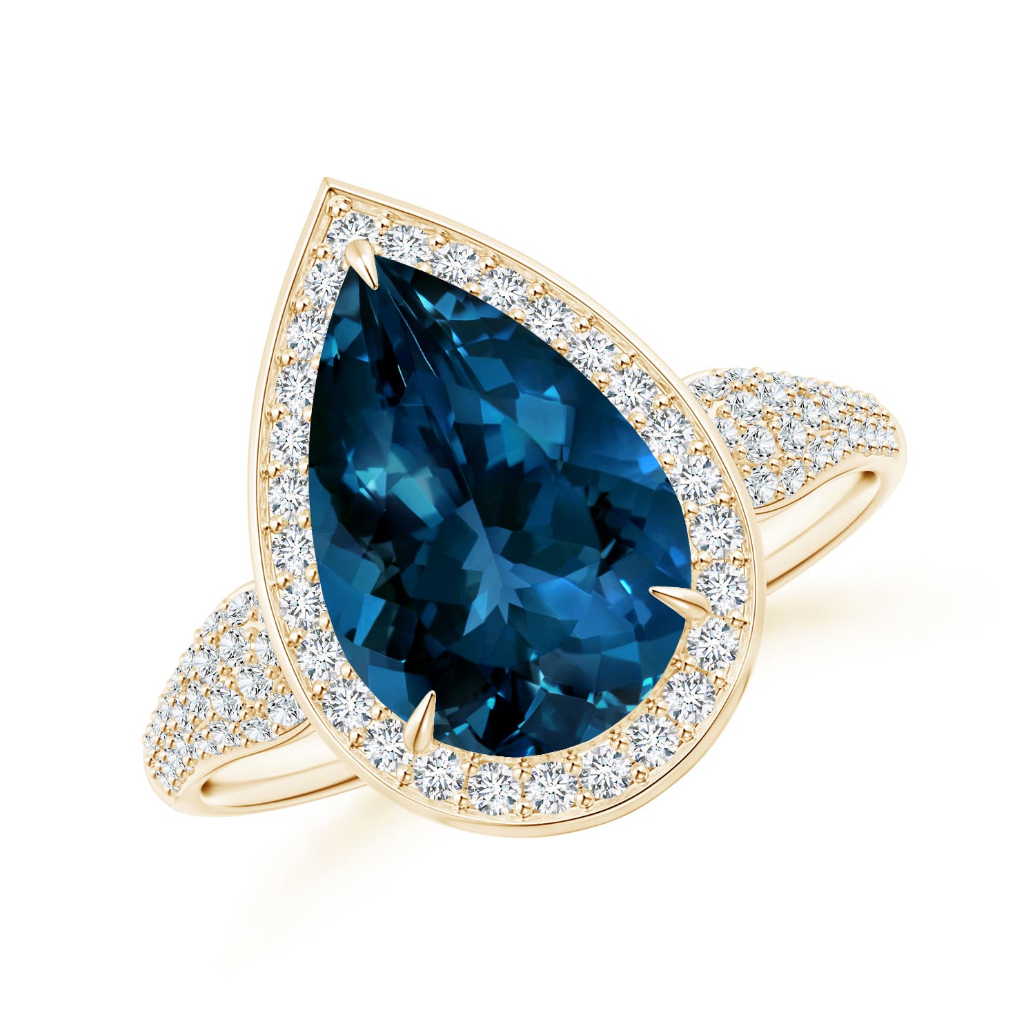 AAAA - London Blue Topaz / 4.27 CT / 14 KT Yellow Gold