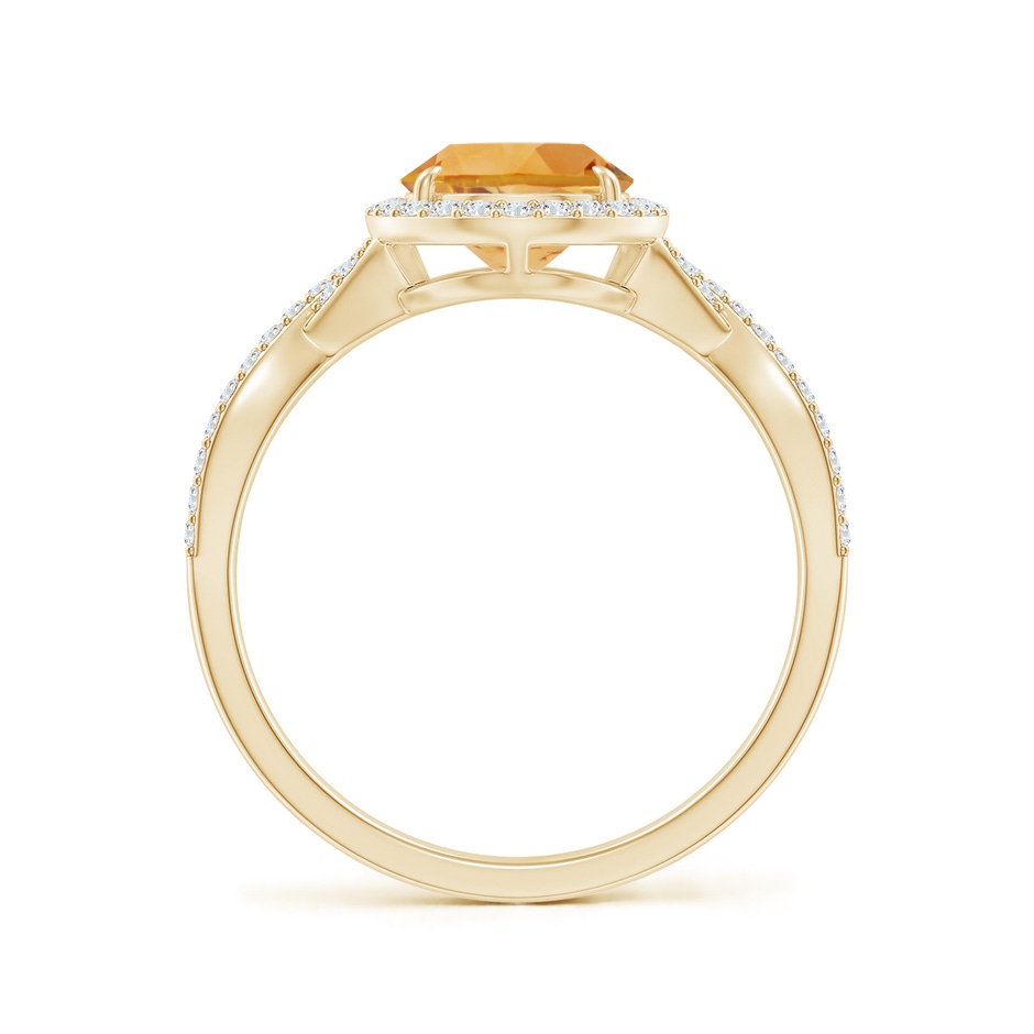 10x7mm A Pear Citrine Twisted Split Shank Cocktail Ring in Yellow Gold side-1