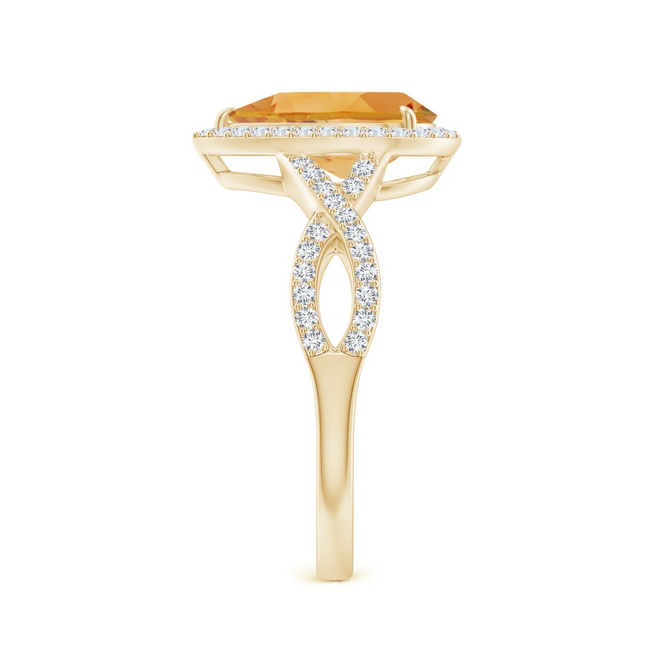 10x7mm A Pear Citrine Twisted Split Shank Cocktail Ring in Yellow Gold side-2