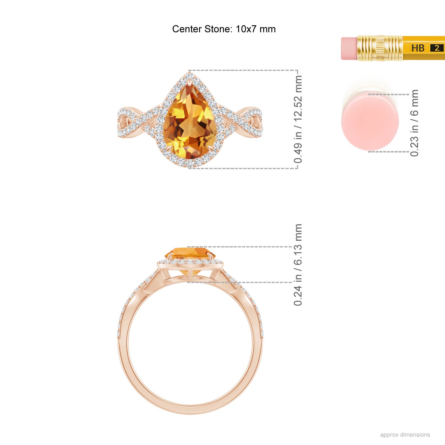 AA - Citrine / 2.22 CT / 14 KT Rose Gold