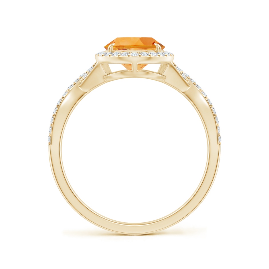 10x7mm AA Pear Citrine Twisted Split Shank Cocktail Ring in Yellow Gold side-1