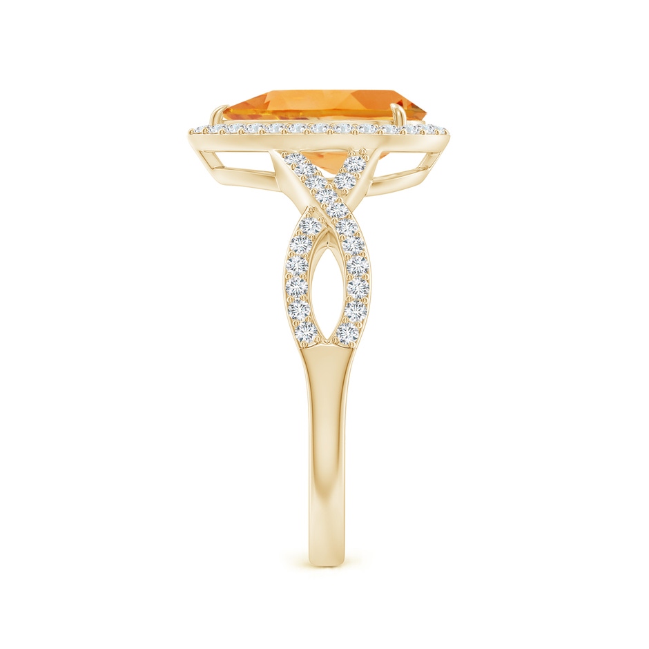 10x7mm AA Pear Citrine Twisted Split Shank Cocktail Ring in Yellow Gold side-2