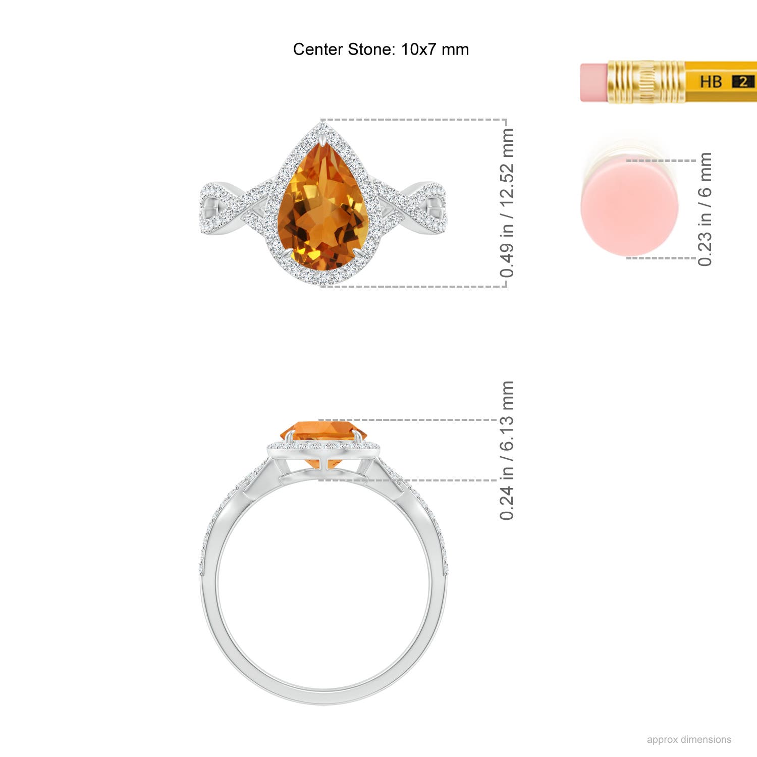 AAA - Citrine / 2.22 CT / 14 KT White Gold