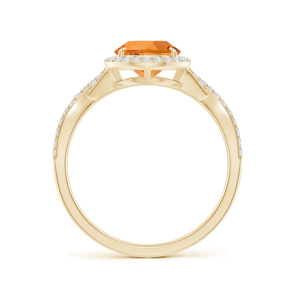 10x7mm AAA Pear Citrine Twisted Split Shank Cocktail Ring in Yellow Gold - side_1
