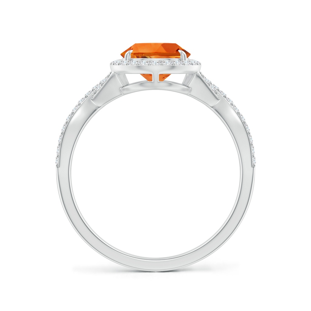 10x7mm AAAA Pear Citrine Twisted Split Shank Cocktail Ring in P950 Platinum - side_1
