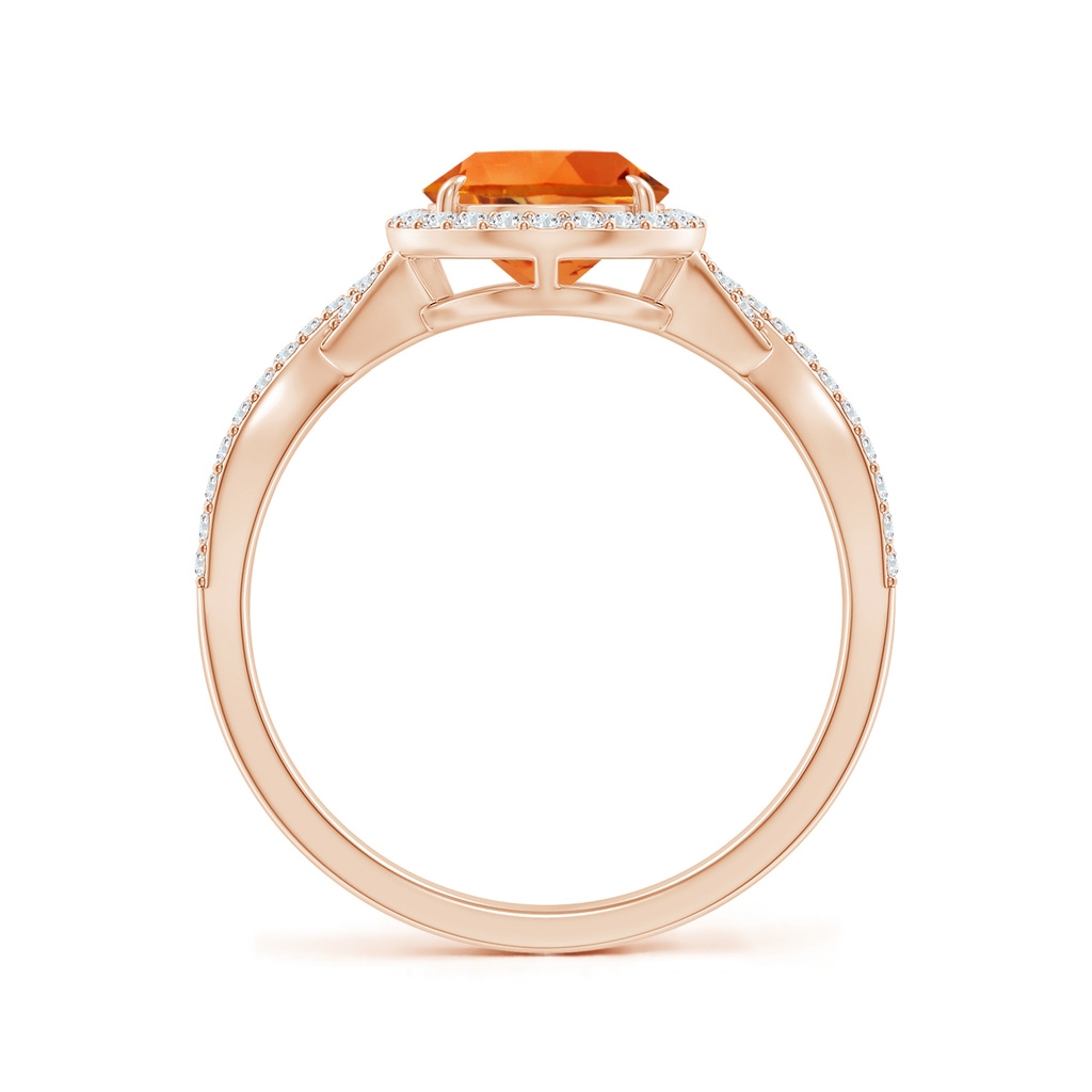 10x7mm AAAA Pear Citrine Twisted Split Shank Cocktail Ring in Rose Gold - side_1