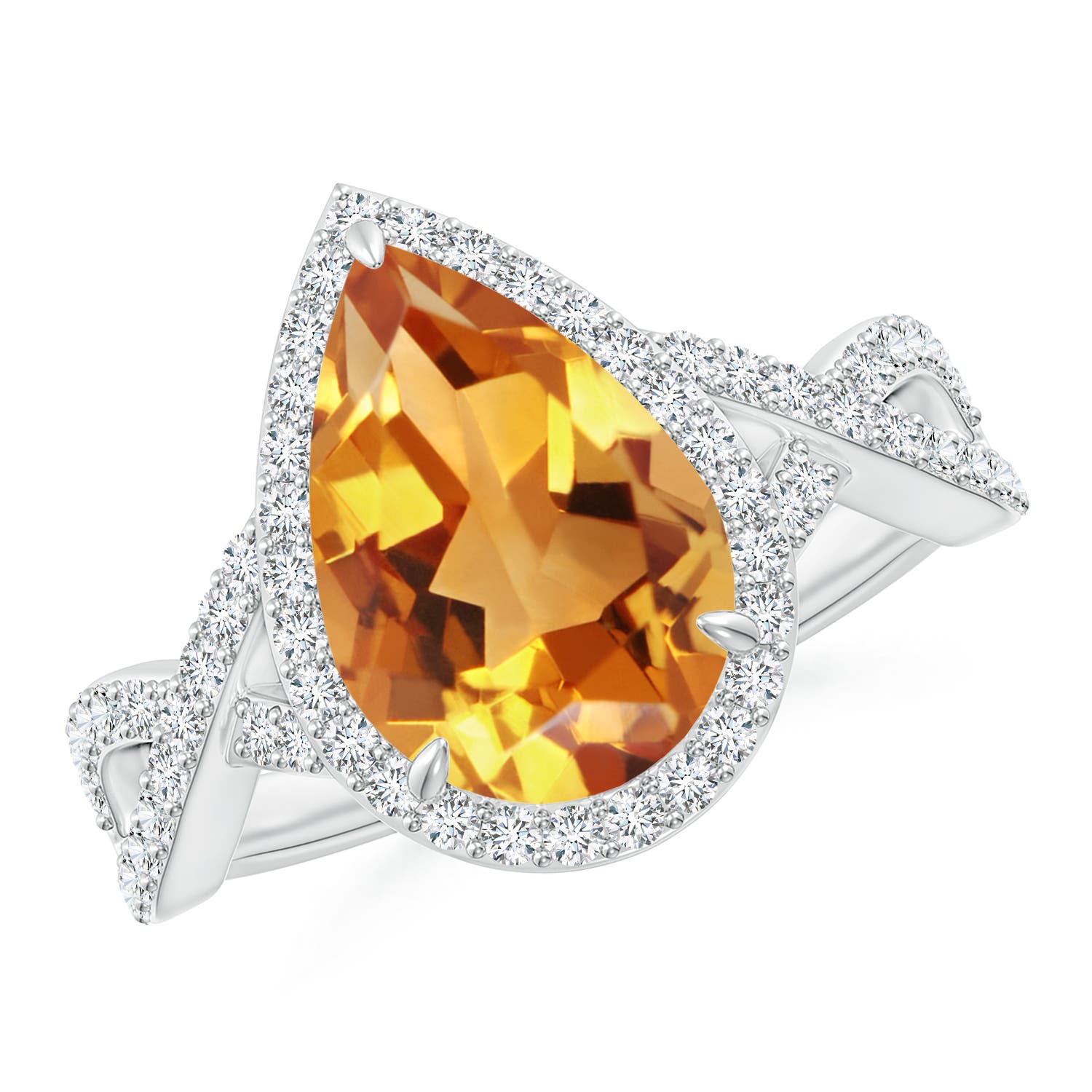 AA - Citrine / 2.75 CT / 14 KT White Gold