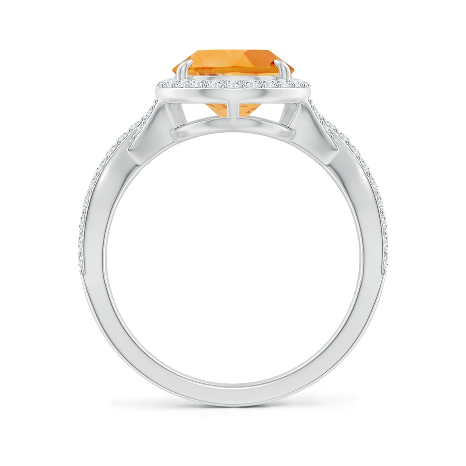 12x8mm AA Pear Citrine Twisted Split Shank Cocktail Ring in White Gold side-1