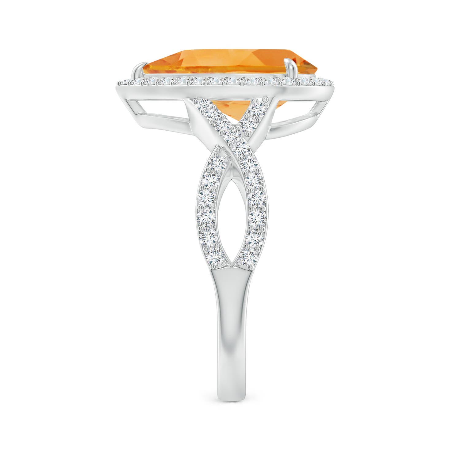 AA - Citrine / 2.75 CT / 14 KT White Gold