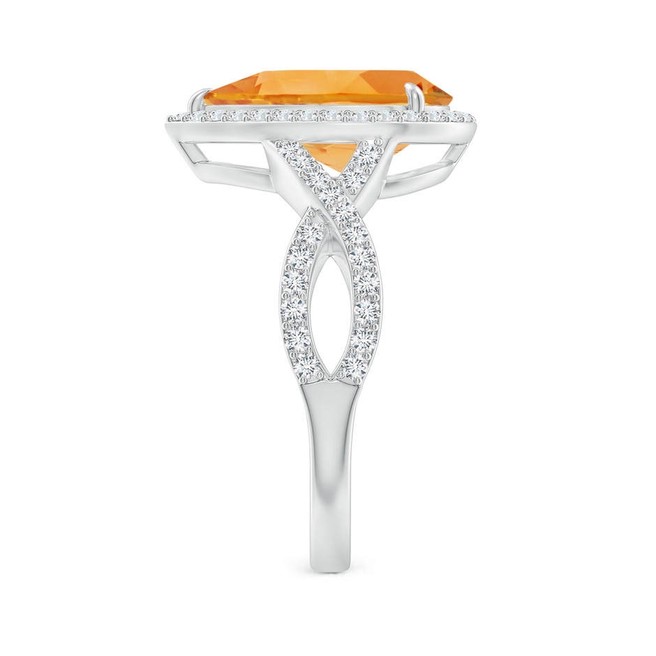 12x8mm AA Pear Citrine Twisted Split Shank Cocktail Ring in White Gold side-2