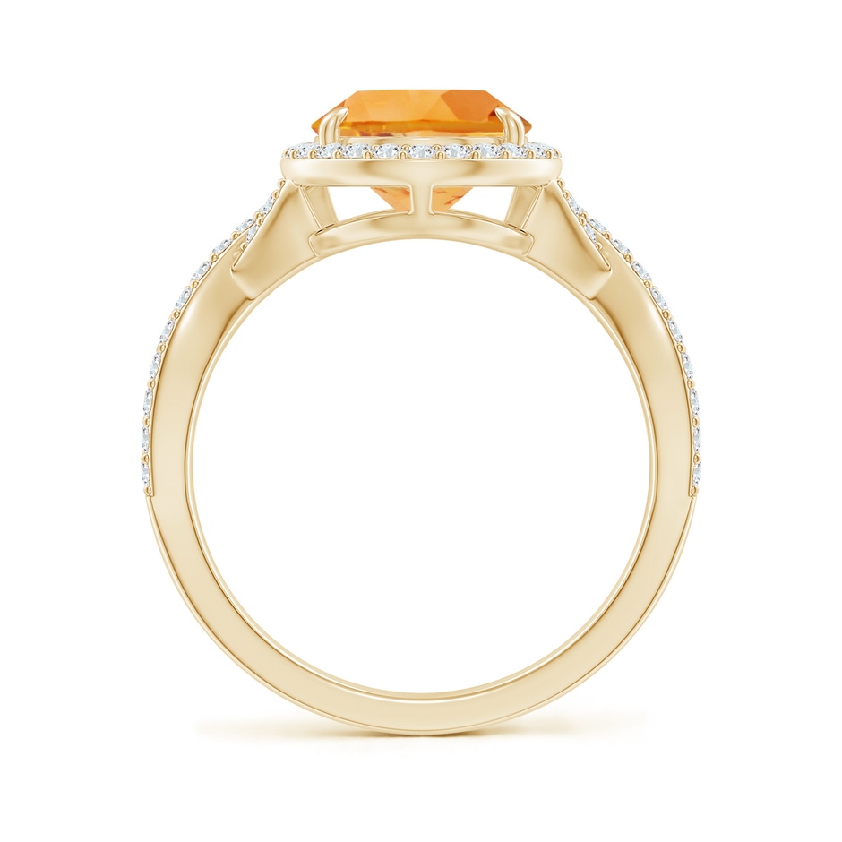 12x8mm AA Pear Citrine Twisted Split Shank Cocktail Ring in Yellow Gold side-1