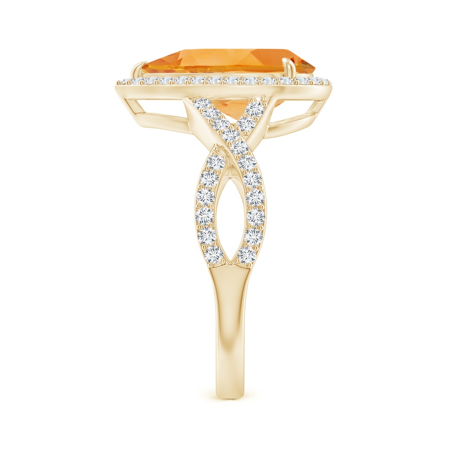 12x8mm AA Pear Citrine Twisted Split Shank Cocktail Ring in Yellow Gold side-2