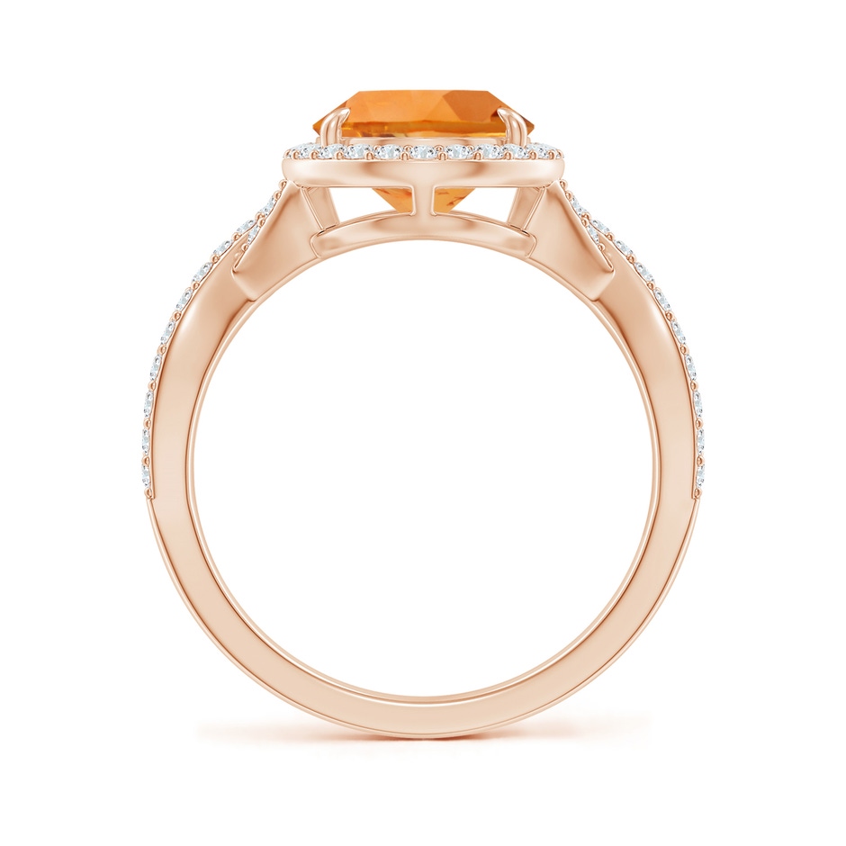 12x8mm AAA Pear Citrine Twisted Split Shank Cocktail Ring in Rose Gold side-1