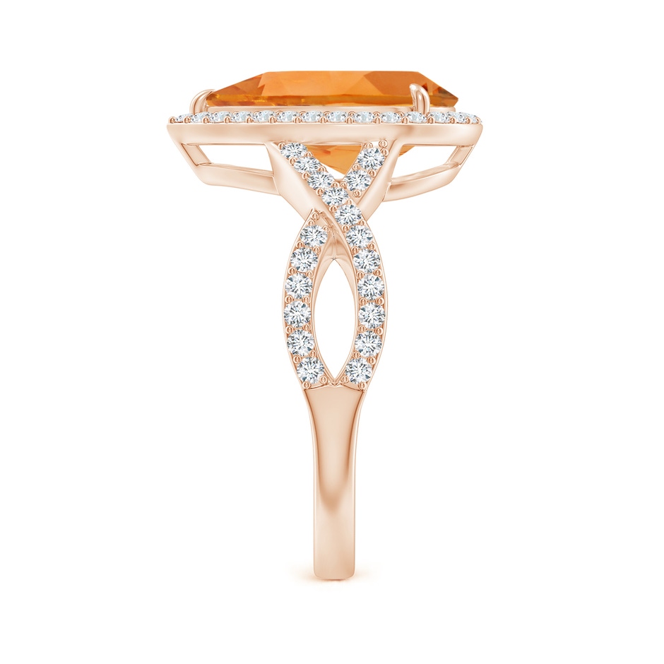 12x8mm AAA Pear Citrine Twisted Split Shank Cocktail Ring in Rose Gold side-2