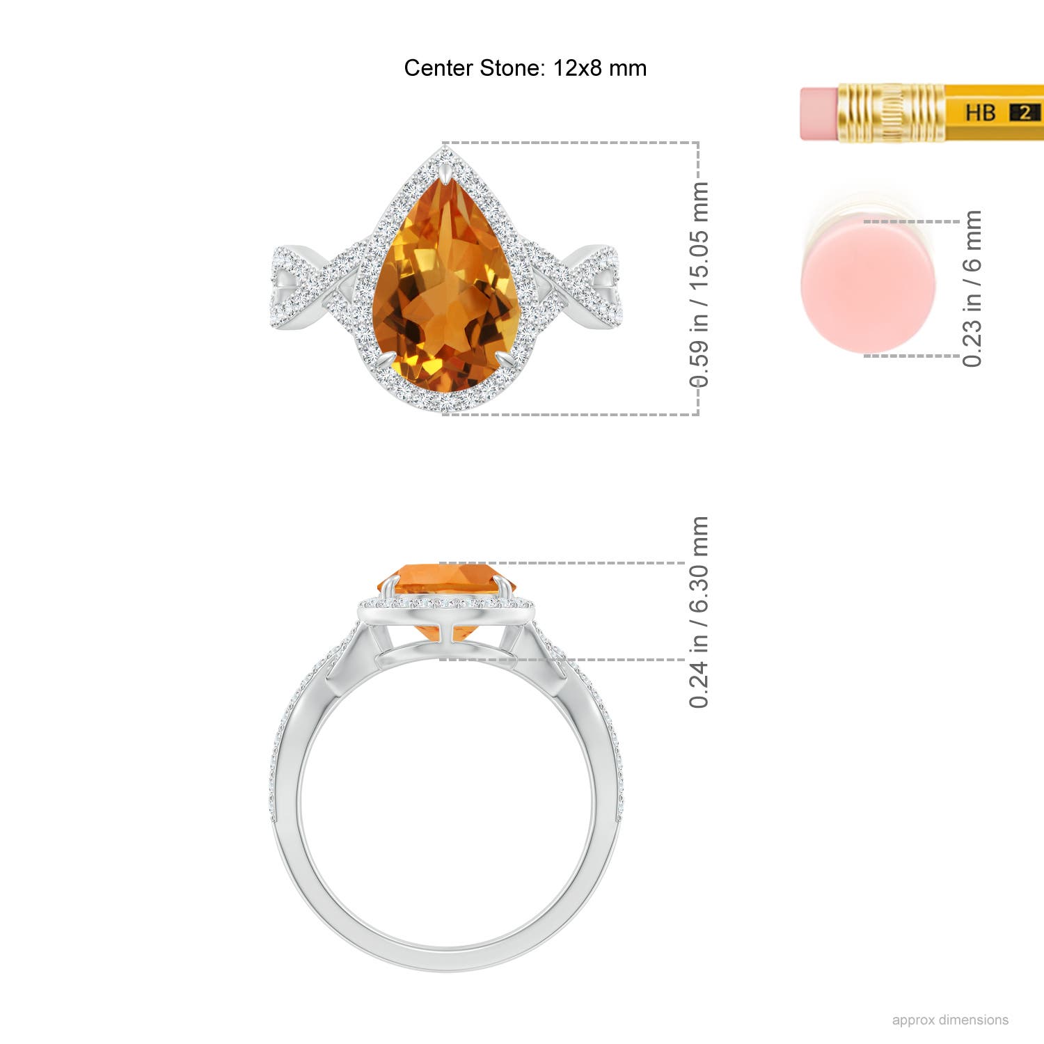 AAA - Citrine / 2.75 CT / 14 KT White Gold