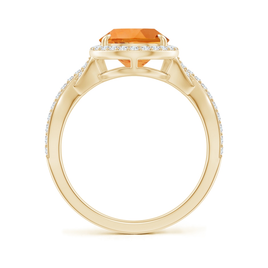 12x8mm AAA Pear Citrine Twisted Split Shank Cocktail Ring in Yellow Gold side-1