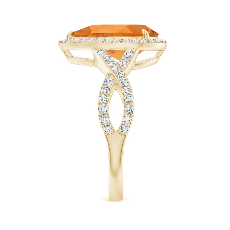 12x8mm AAA Pear Citrine Twisted Split Shank Cocktail Ring in Yellow Gold side-2