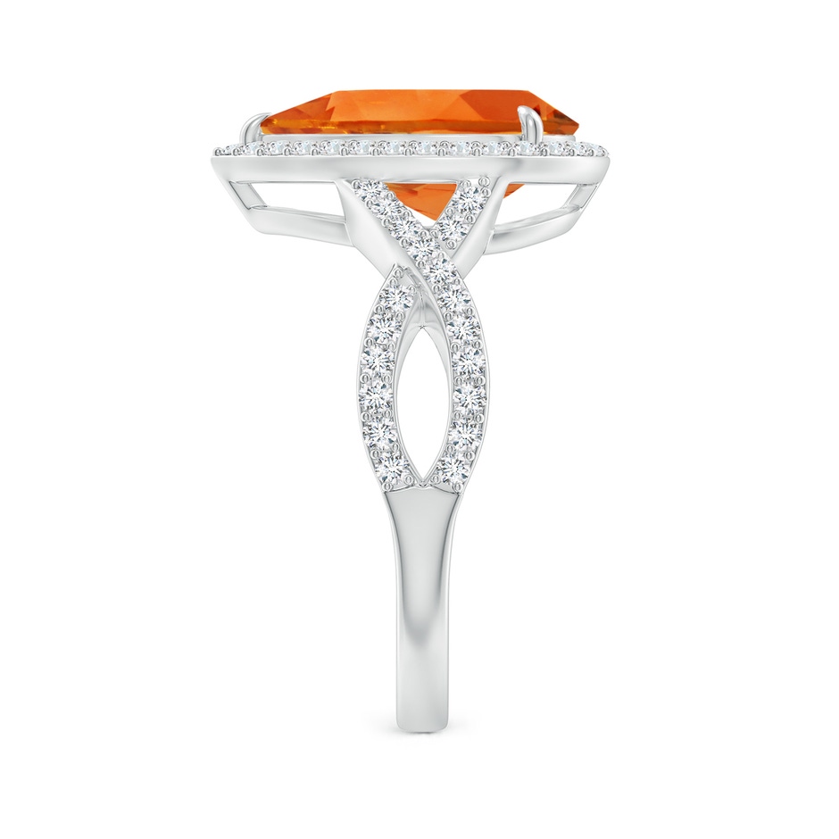 12x8mm AAAA Pear Citrine Twisted Split Shank Cocktail Ring in P950 Platinum side-2