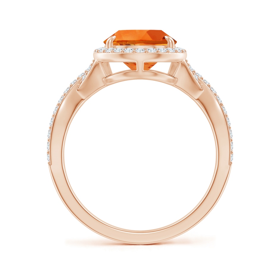12x8mm AAAA Pear Citrine Twisted Split Shank Cocktail Ring in Rose Gold side-1