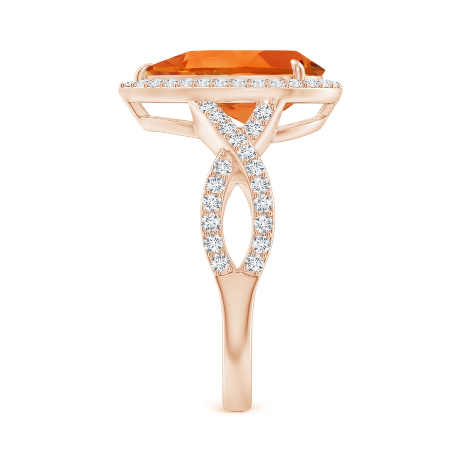 12x8mm AAAA Pear Citrine Twisted Split Shank Cocktail Ring in Rose Gold side-2