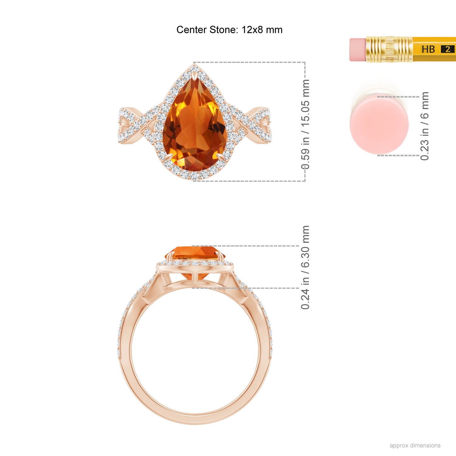 AAAA - Citrine / 2.75 CT / 14 KT Rose Gold