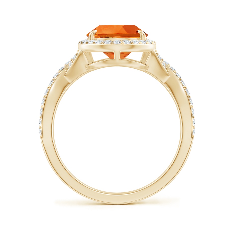 12x8mm AAAA Pear Citrine Twisted Split Shank Cocktail Ring in Yellow Gold side-1