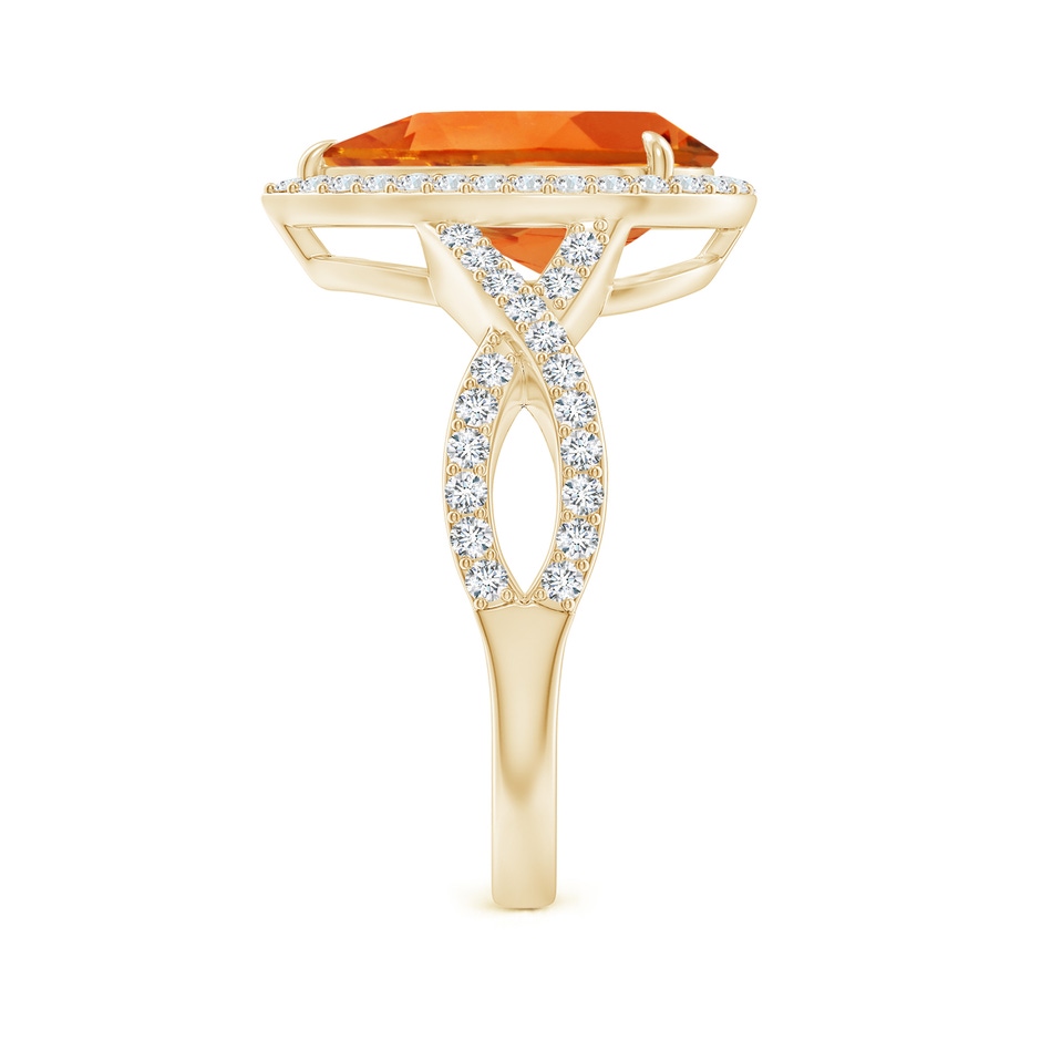 12x8mm AAAA Pear Citrine Twisted Split Shank Cocktail Ring in Yellow Gold side-2