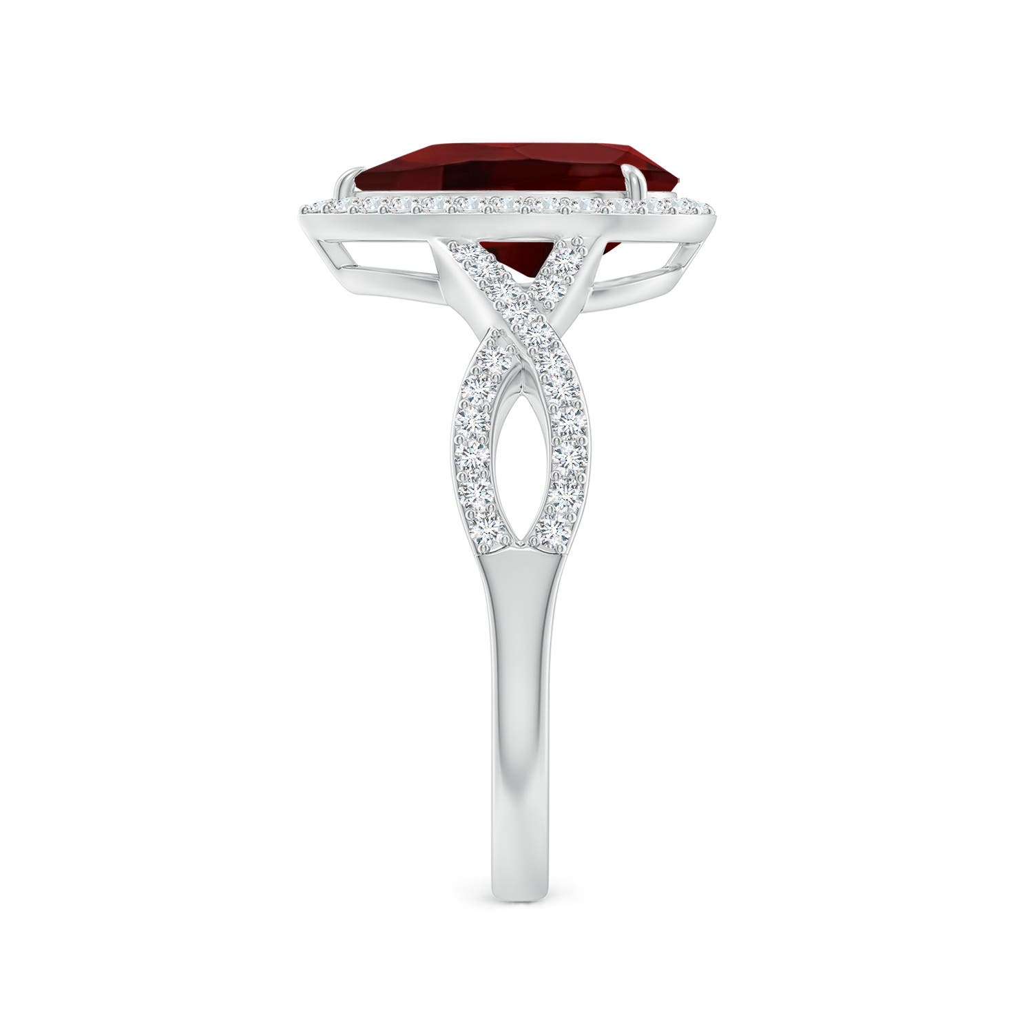 AAA - Garnet / 2.42 CT / 14 KT White Gold