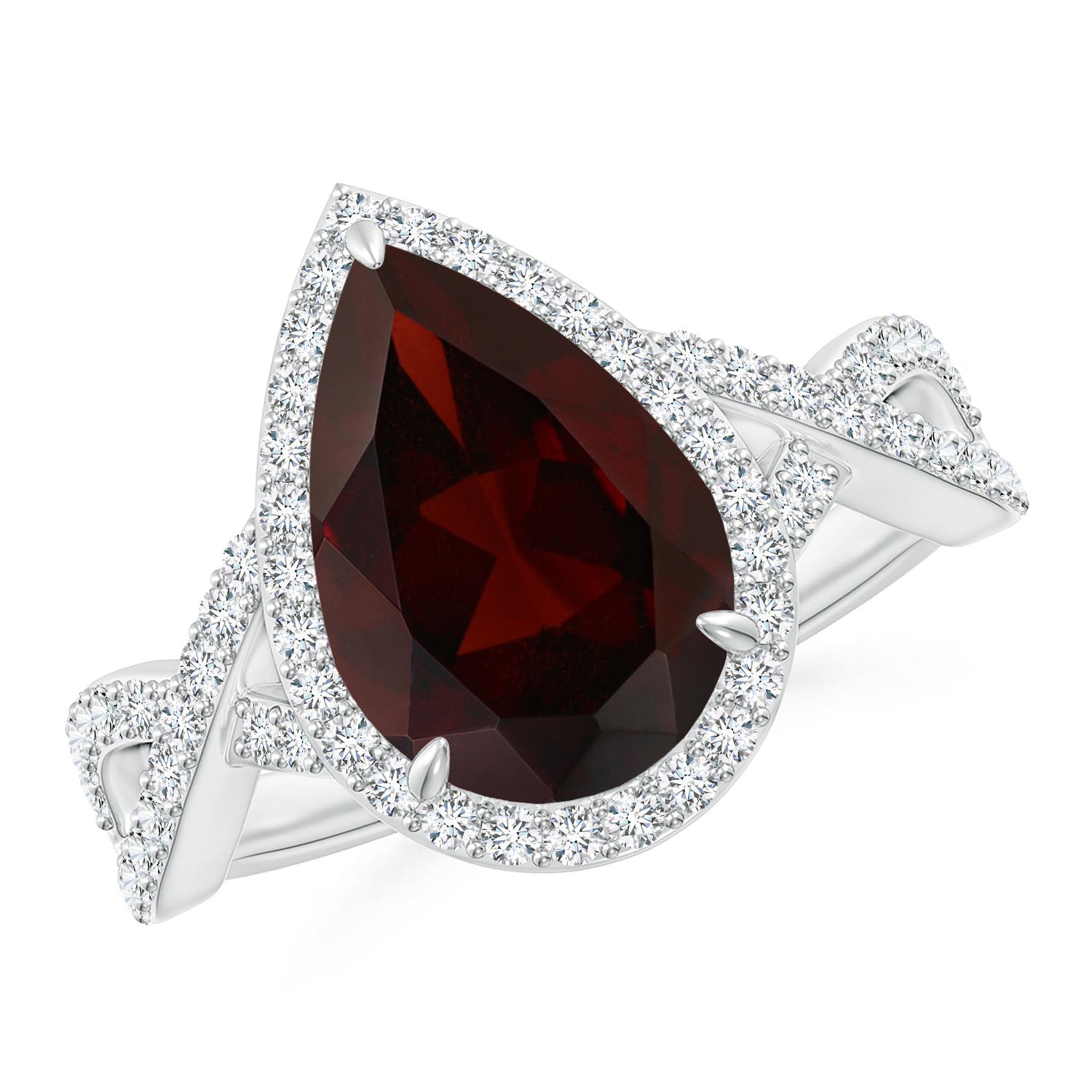 A - Garnet / 3.9 CT / 14 KT White Gold