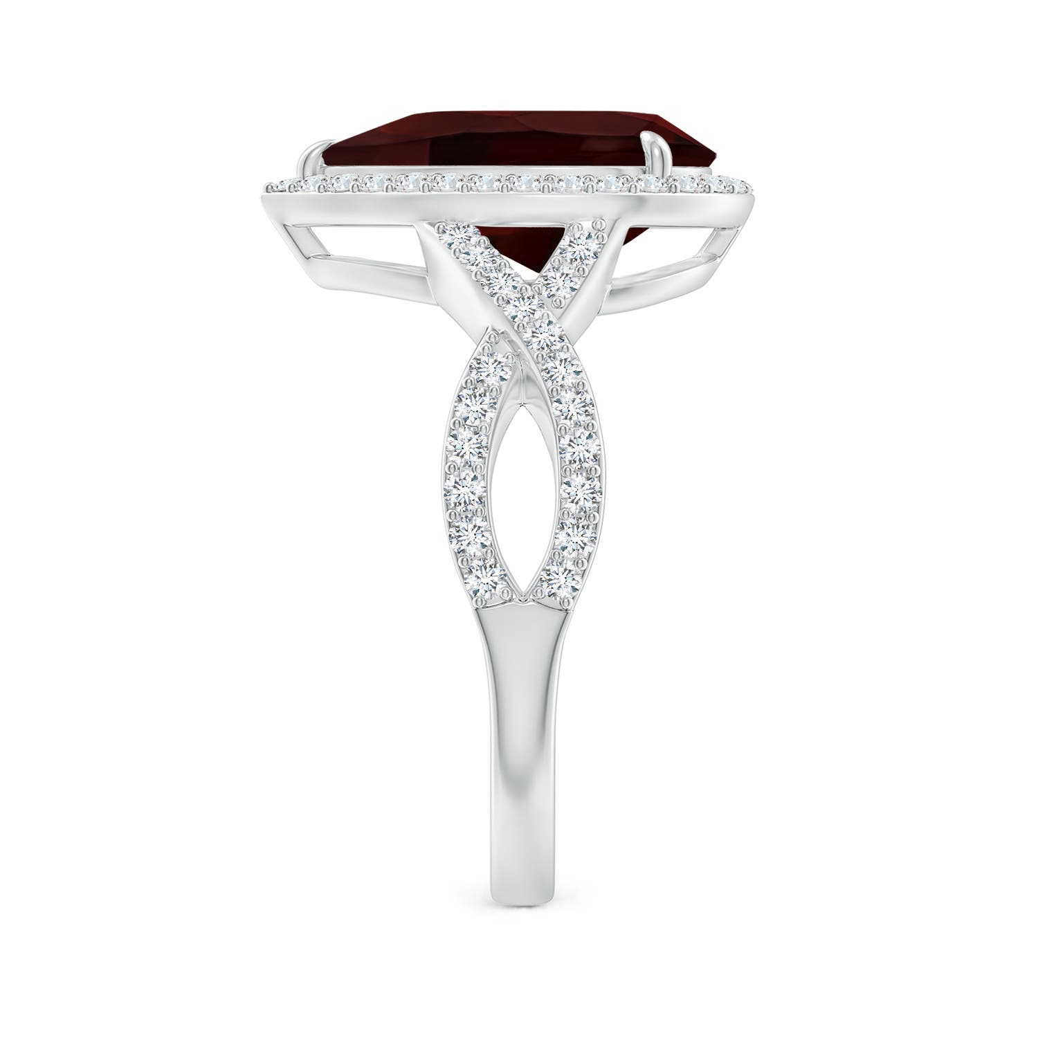 A - Garnet / 3.9 CT / 14 KT White Gold