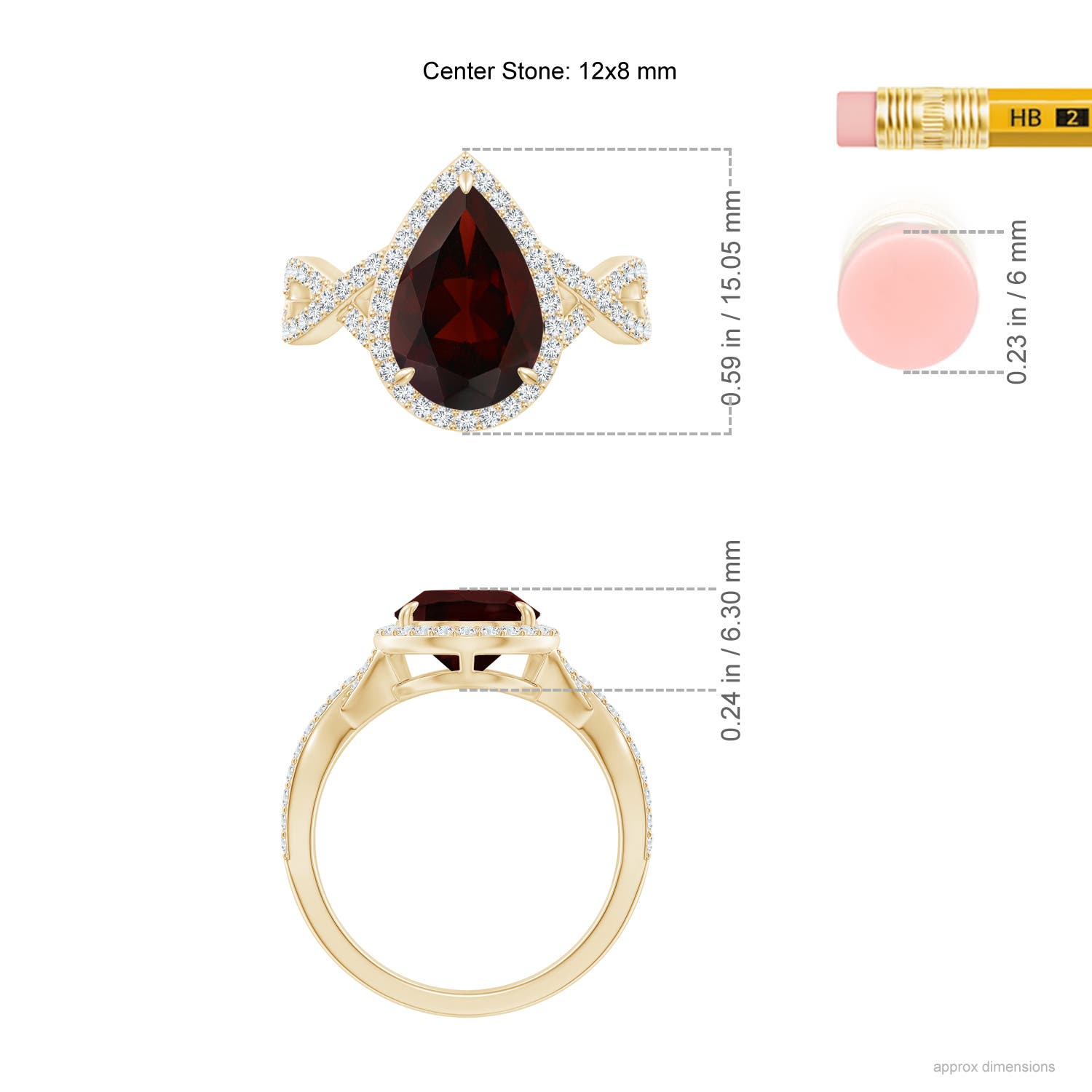 A - Garnet / 3.9 CT / 14 KT Yellow Gold