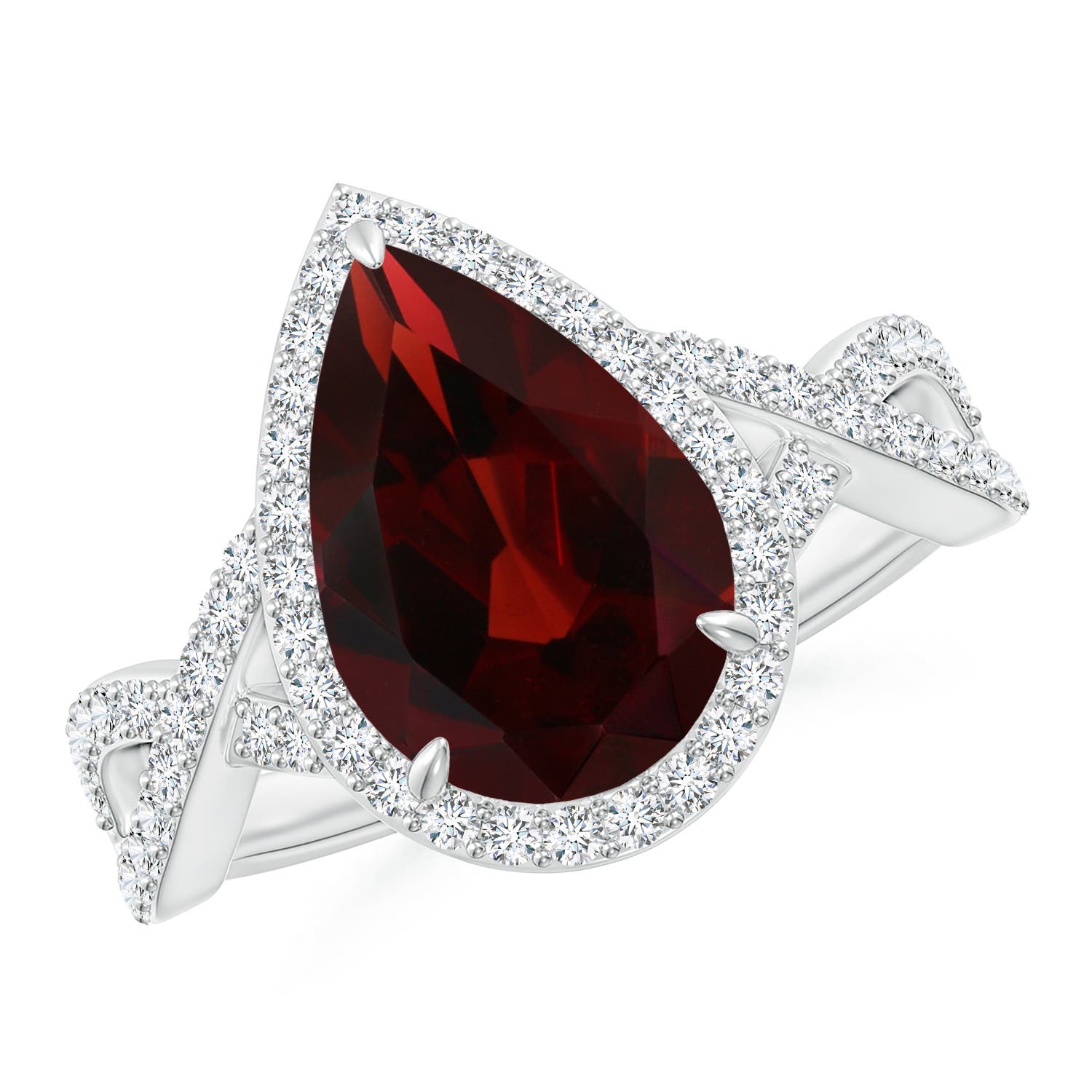 AA - Garnet / 3.9 CT / 14 KT White Gold