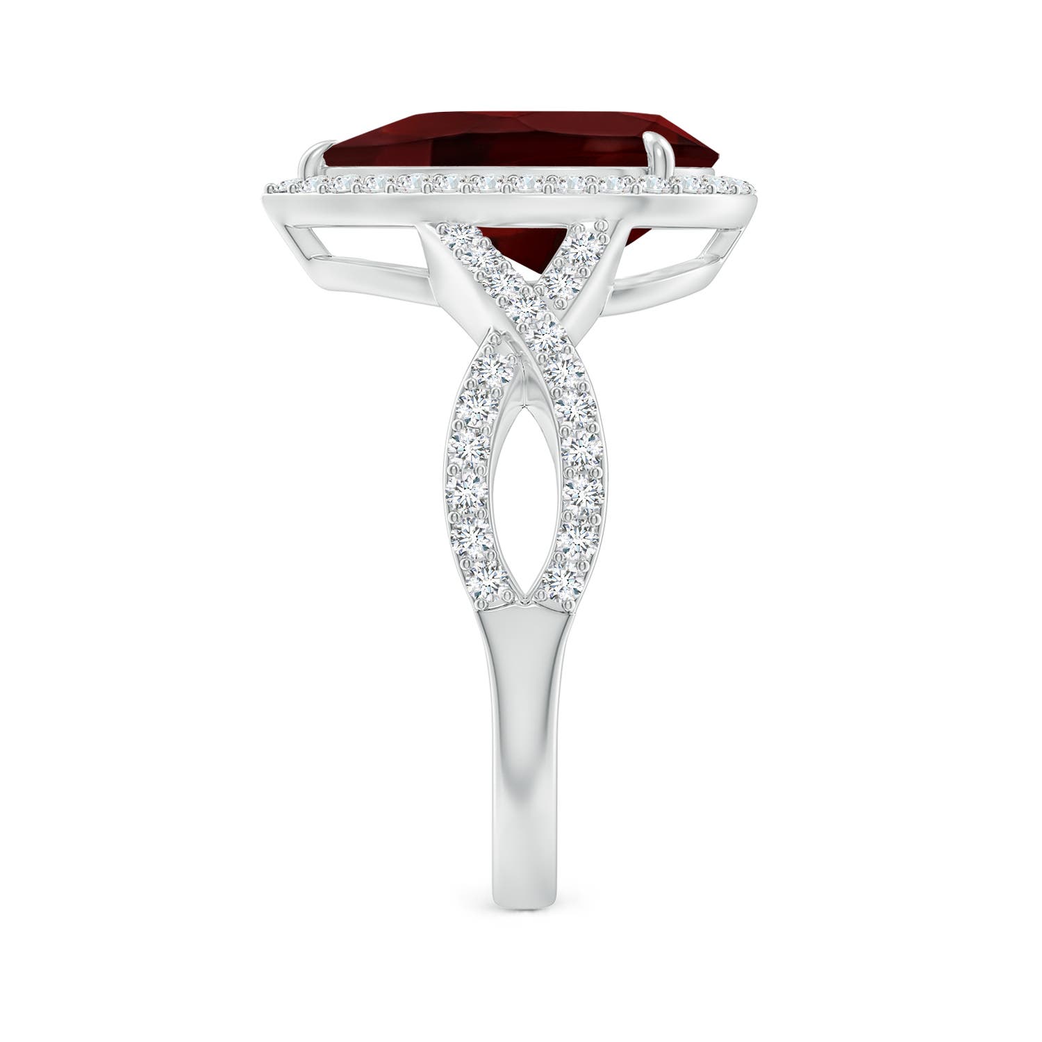 AA - Garnet / 3.9 CT / 14 KT White Gold