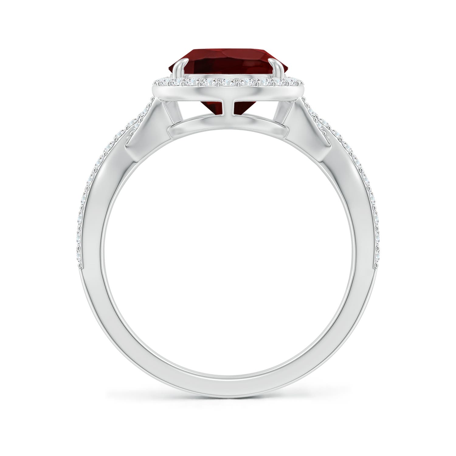 AAA - Garnet / 3.9 CT / 14 KT White Gold