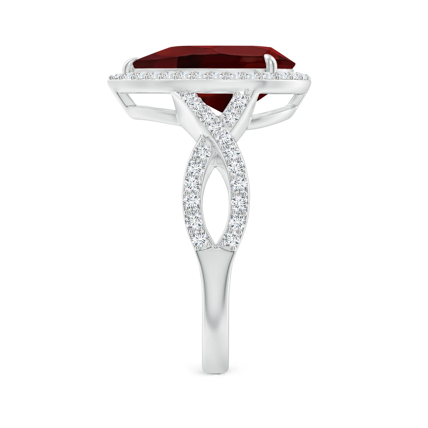 AAA - Garnet / 3.9 CT / 14 KT White Gold