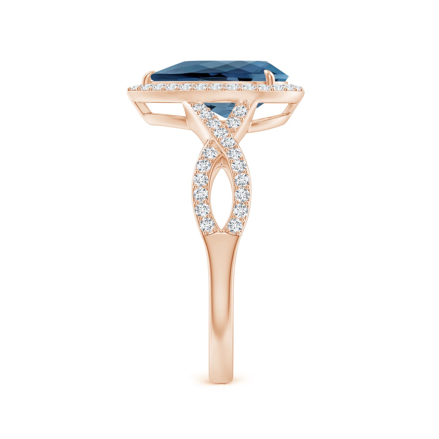 A - London Blue Topaz / 2.62 CT / 14 KT Rose Gold