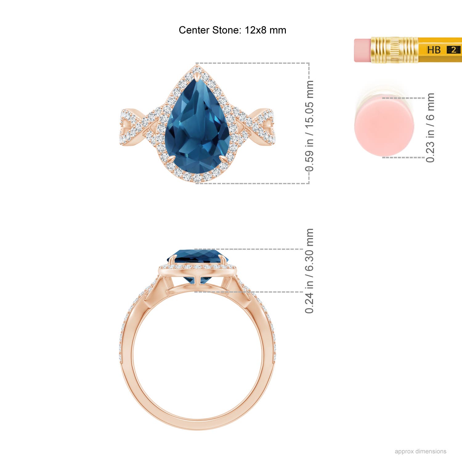 AA - London Blue Topaz / 4.2 CT / 14 KT Rose Gold