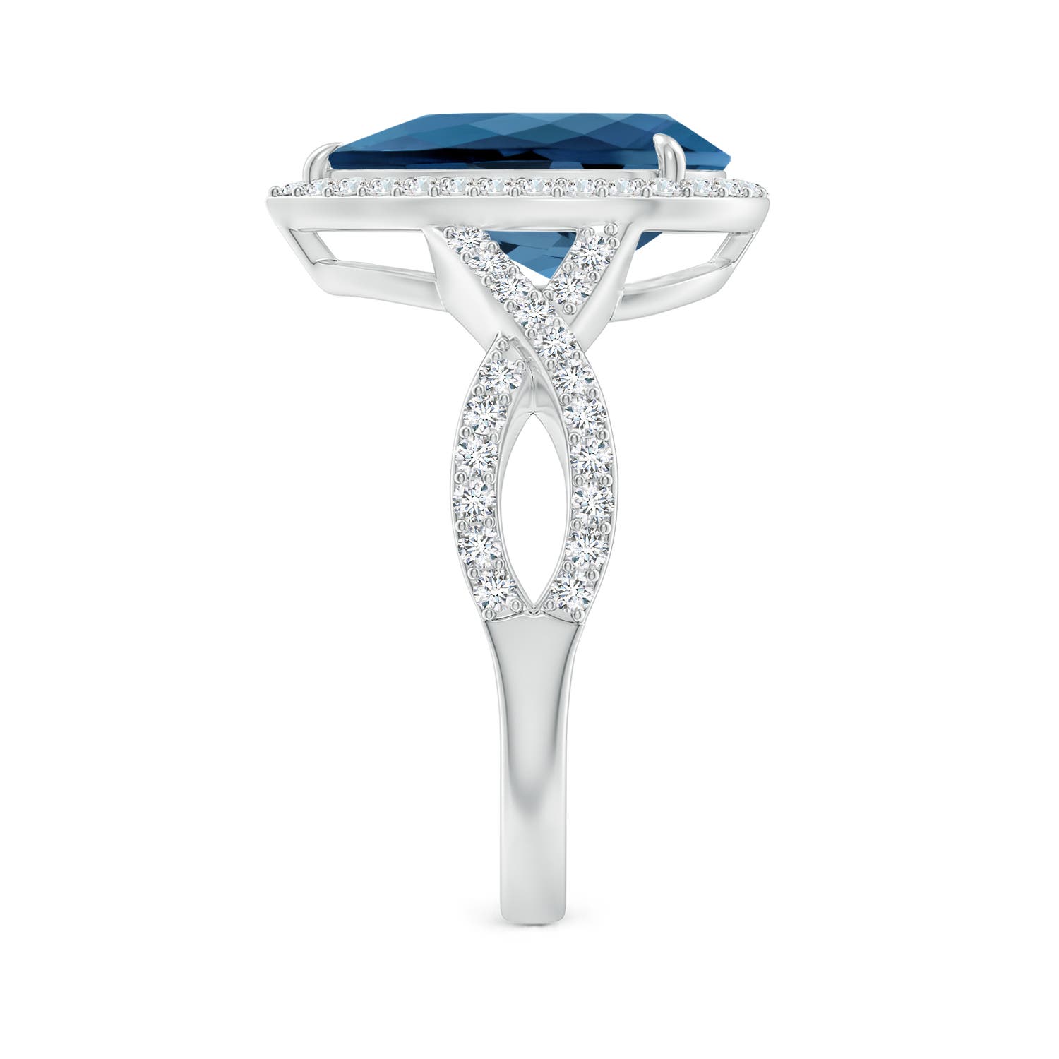 AA - London Blue Topaz / 4.2 CT / 14 KT White Gold