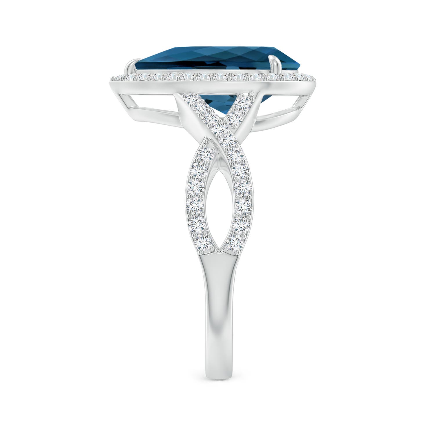 AAA - London Blue Topaz / 4.2 CT / 14 KT White Gold