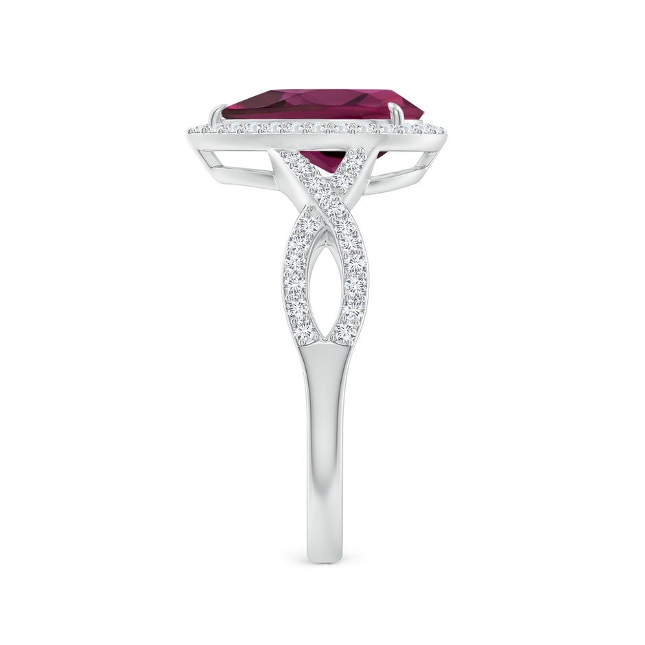 10x7mm AAA Pear Rhodolite Twisted Split Shank Cocktail Ring in White Gold side-2