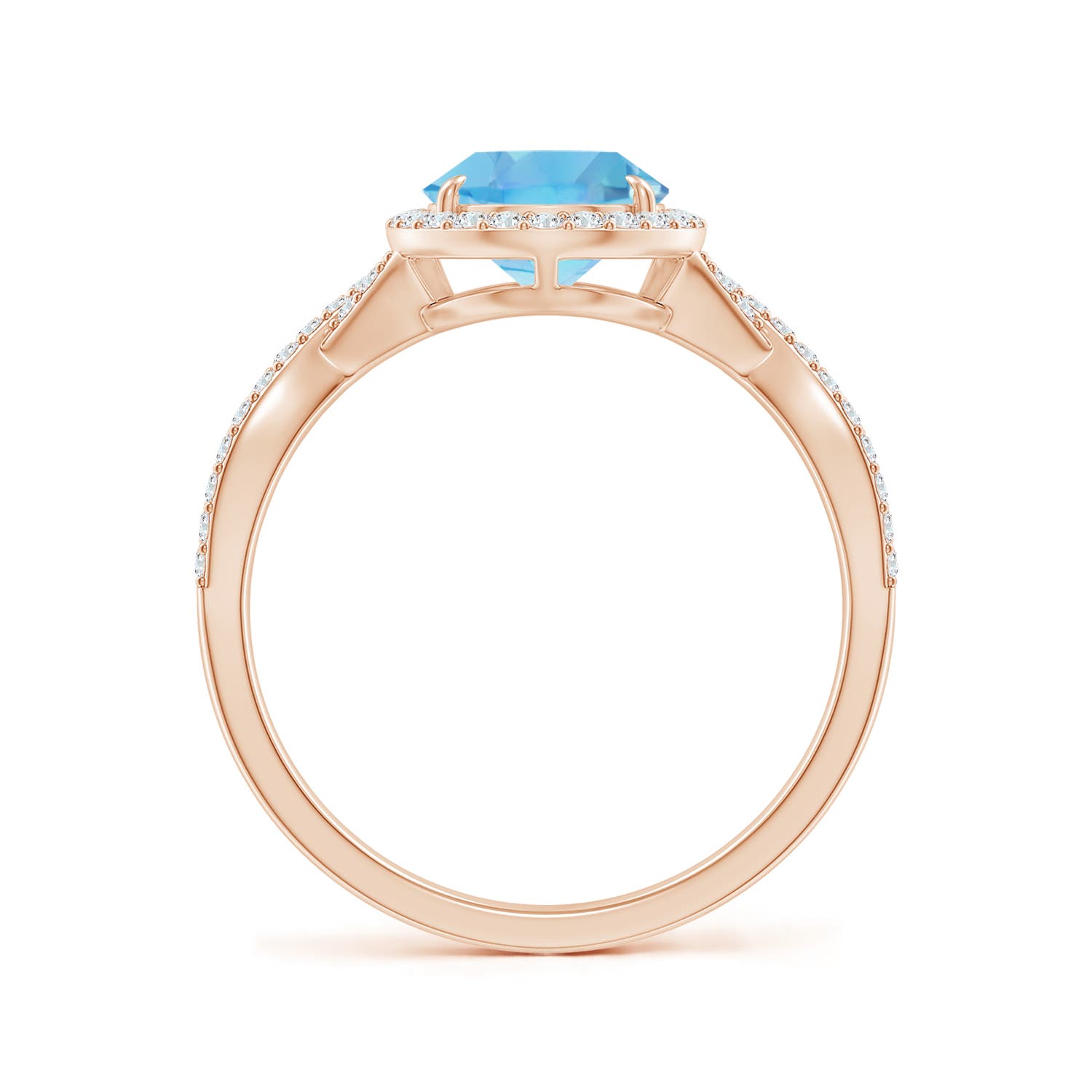 A - Swiss Blue Topaz / 2.62 CT / 14 KT Rose Gold