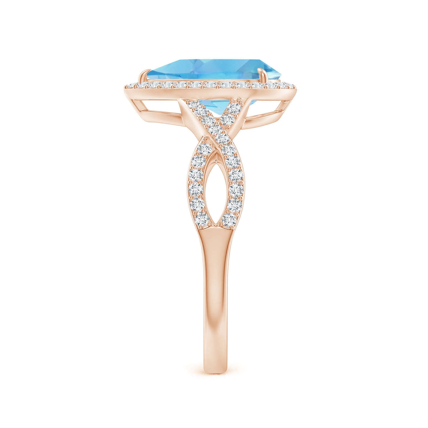 A - Swiss Blue Topaz / 2.62 CT / 14 KT Rose Gold