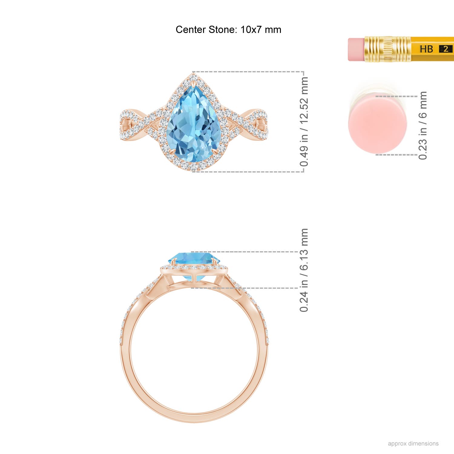 A - Swiss Blue Topaz / 2.62 CT / 14 KT Rose Gold